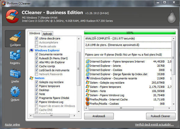CCleaner - Cel mai bun soft de curatat si optimizat calculatorul