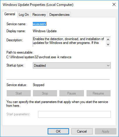 Windows update in Windows 10